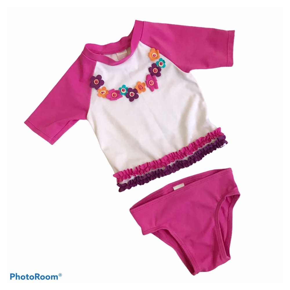 Old Navy Infant Girls Floral Swim Suit 6-12 Mos